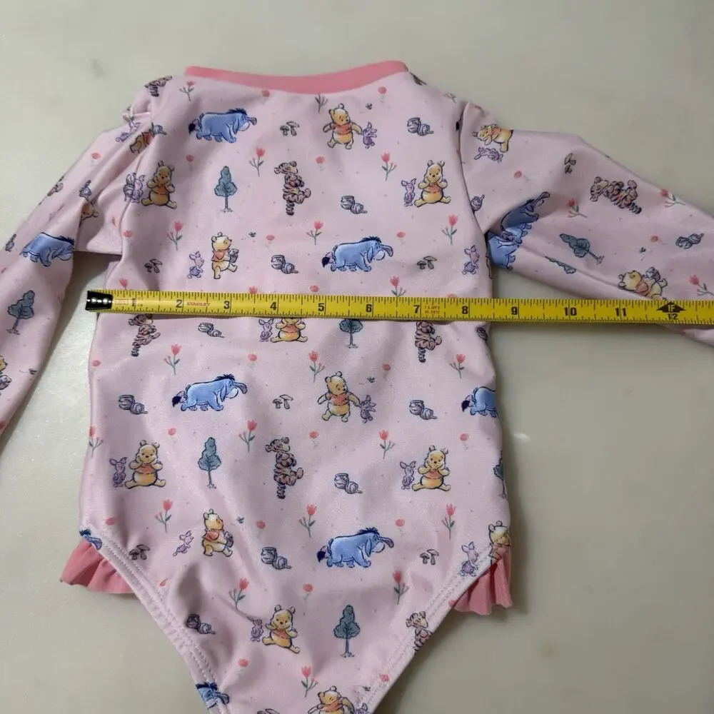 Disney Baby Baby Girls 9 Months Winnie The Pooh One Piece Rash Guard Swimsuit